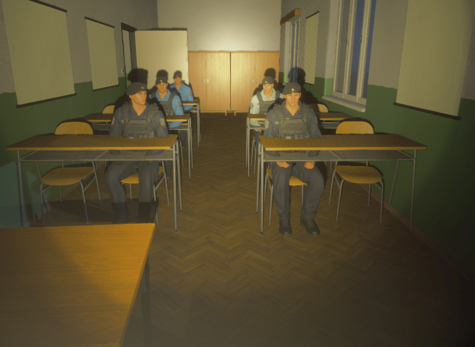 Policiais em sala de treinamento no Project Life RP